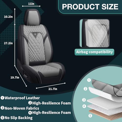 Image of Car Seat Covers for Chevy Volt 2011-2019 Leather Front Seats