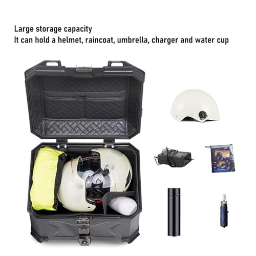 Coffre de moto de 45l en ABS durable avec un système de fixation rétractable - 4