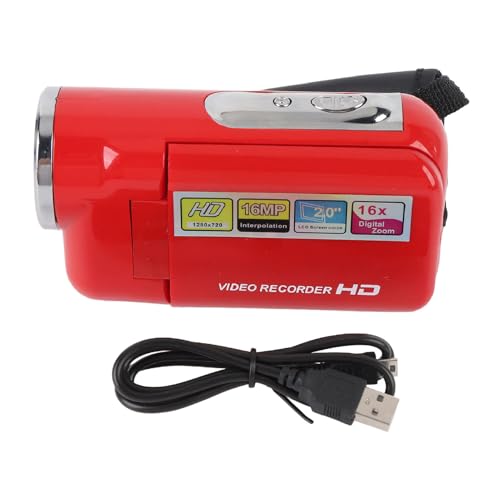 小型デジタルカメラ、1600万画素のコンパクトDVカメラ、2インチTFTカラー液晶ディスプレイ搭載、16倍デジタルズーム、落下防止機能付きビデオカメラ—初心者やお子さまへのギフトに最適 (32GB)