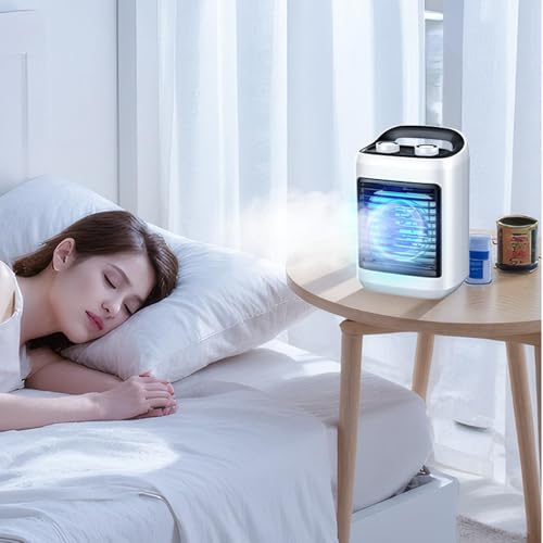 Persönliche Klimaanlage, 6 Geschwindigkeiten, geräuscharm, USB- Aufladung, tragbarer Mini- Ventilator, für Wohnzimmer, Küche, Büro, Schlafsaal, Auto, Reisen-2
