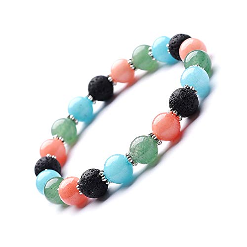 Image of Natural Gemstone Crystal Bracelet for Protection,Anti Anxiety Healing Bracelets,Feng Shui Wealth Bracelet;Stress Relief Reiki Yoga Diffuser Bracelets
