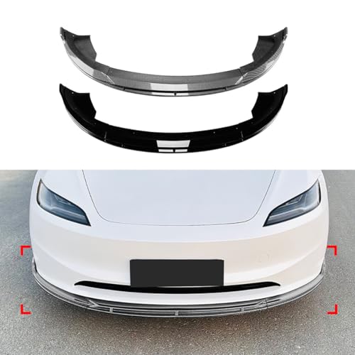 ljxwzh Alerón de Parachoques Delantero para Coche para Tesla Model 3 Highland 2024+,Difusor de Labio Divisor de Mentón, 3 Piezas/Juego, Carbon Fiber Look