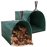 Joyhalo Reusable Yard Waste Bags, 2 Pack 40 Gallon Dustpan-Type Garden Bag for Collecting Leaves Garss Clippings, Heavy Duty lawn and leaf bags, Garden Waste Container for Clean Up Outdoor Debris