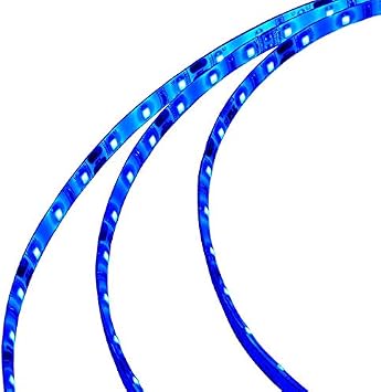 UL IP65 Water-Resistant Silicone Gel 16.4-Feet Flexible LED Strip with 300xSMD2835 12-Volt 28 Watts, Blue, 20155BU