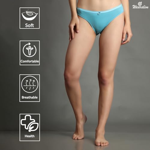 Image of Wearslim Premium Women Soft and Comfortable Women's Cotton Bikini No Show Panty | Ladies Invisible Breathable Briefs Soft Stretch Hipster Underwear