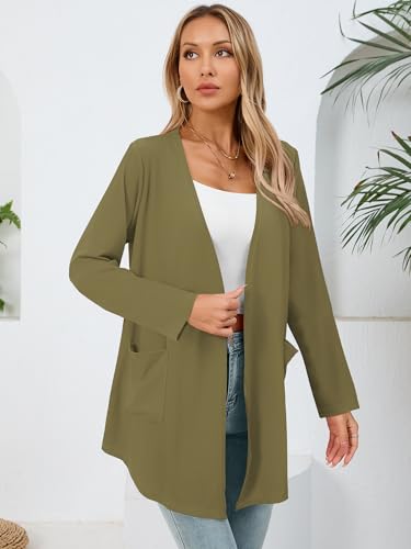 Image of Women's Lightweight Open Front Cardigans Casual Soft Drape Spring Summer Fall Cardigan S-3XL