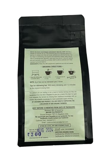 Image of Made in NAGALAND | Cold Mountain White Tea | Peppermint Spearmint & Hillmint | 100% Organic, handpicked from the hills | Sourced directly from local farmers