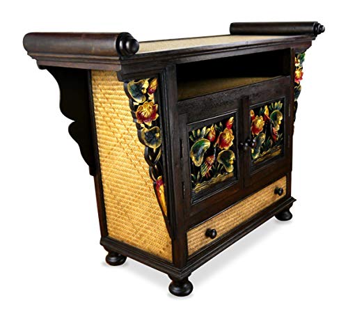 livasia Asiatische Anrichte mit Schnitzerei, TV-Schrank, Anrichte, HiFi...