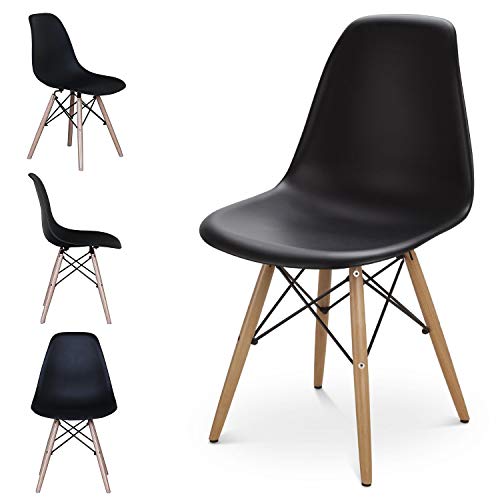 Set of 4 Retro Plastic Dining Chairs Mid Century Modern Style Dining Chair