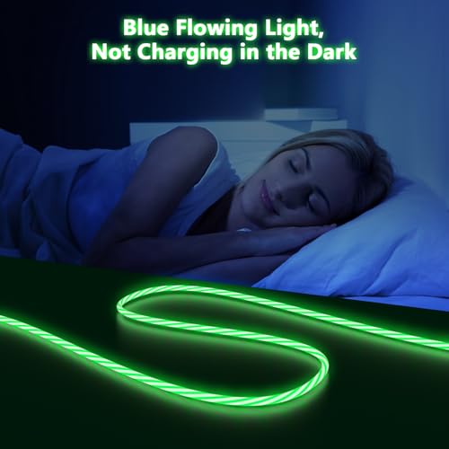 Cable de carga brillante 3 en 1 para evitar enredos compatible con iPhone y Android de 6FT 4