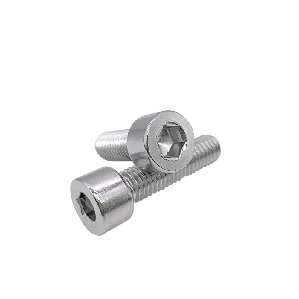 M2.5x4mm Stainless Steel Hex Socket Cap Screws - 100pcs 304 Stainless Knurl Head Bolts