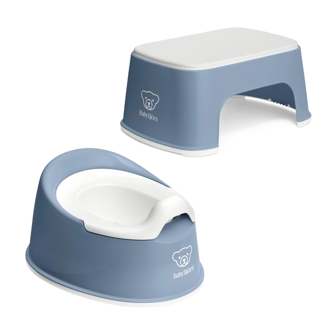Bundle of BabyBjörn Vasino Intelligente, Blu oltremare/Bianco + Gabello per Bambini, Blu oltremare/Bianco