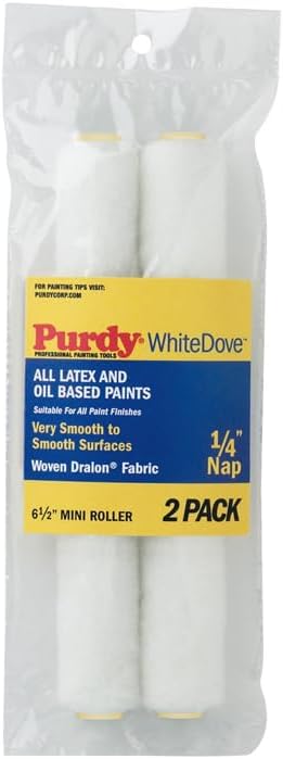 18-Pack of 6-1/2” x 1/2” Nap Purdy 140605064 White Dove Mini-Roller Cover, Dralon, 2-Pack