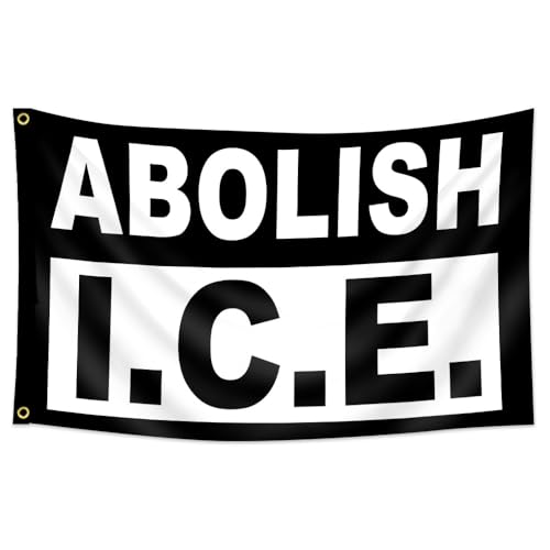 Abolish ICE Rally Flag Banner 3 x 5 Feet Patio Outside Indoor Decor Sign with 2 Brass Grommets