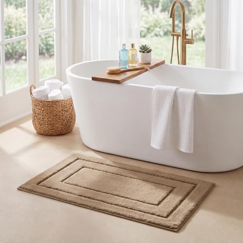 GRANNY SAYS Champagne Bathroom Rug 20" x 32", Non-Slip Microfiber Bath Mat