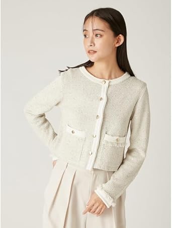 Amazon | ラメツイードニットカーディガン FWNT251130IVRF