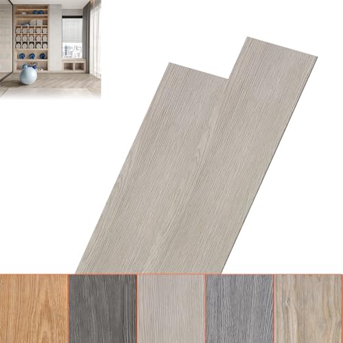 ACXIN Suelo de PVC, suelo de vinilo autoadhesivo, 18 unidades para suelos de 2,5 m² aproximados, vinilo adhesivo, efecto madera, 91,44 x 15,24 x 0,2 cm (gris beis)