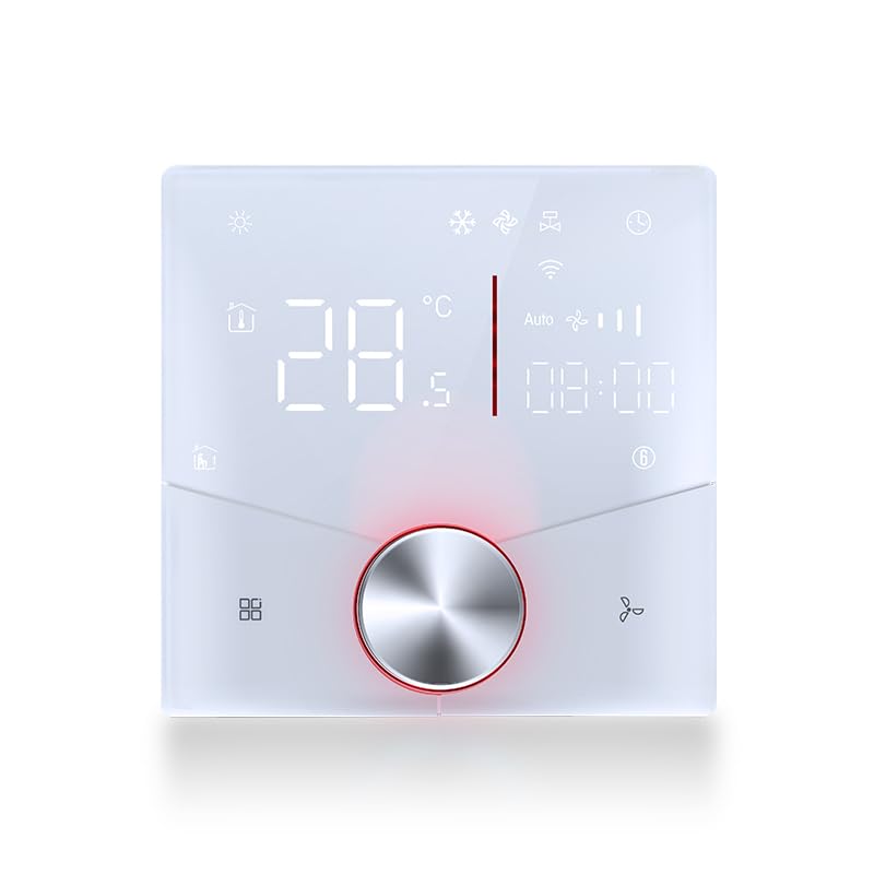 Termostato Inteligente WiFi 4 Tubos para Aire Acondicionado Fan Coil con Conexión WiFi para Soporte de Voz Inteligente Termostato Controlador (4 Tubos)