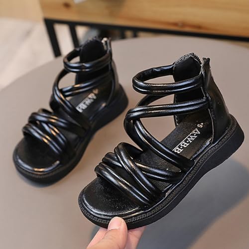 IWIHMIV Girls High Top Flat Sandals Summer Dressy Non Slip Thick Soled Shoes with Zipper Platform Sandals for Girls2