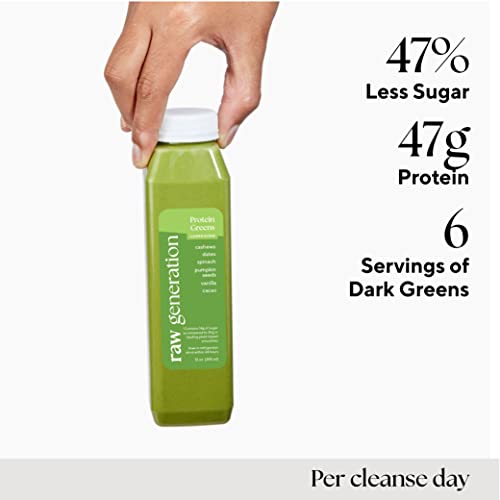Raw Generation 7-Day Lower Sugar Detox Cleanse - Boost Digestion & Eliminate Bloating/Detox Gut, Colon, Liver/Less Sugar & 47g Protein Daily/Non-GMO, 100% Plant-Based Juices - Image 6