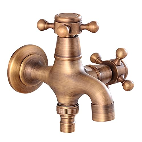 Robinet mitigeur mural vintage en laiton pour balcon, buanderie, machine à laver, évier à froid unique pour serpillère, piscine, jardin extérieur, design durable et élégant
