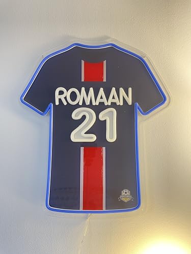 Lampe LED maillot de foot personnalisé pour déco de chambre d'ado