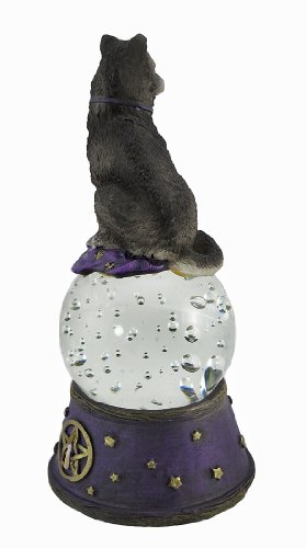Estatua de Lobo Majestuoso con Bola de Cristal LED miniatura 4