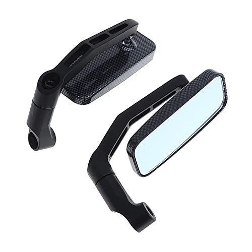 GESMOS Moto Espejos Trasero 1 Par Espejo Retrovisor Aleación Aluminio para Motocicleta, Espejo para Manillar Scooter para Espejo Retrovisor 8mm Y 10mm Base para Extremo Barra Espejos Retrovisores