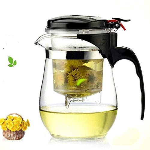 500ml hitzebeständige Glasteekanne, chinesisches Kung-Fu-Teeservice Puer Kettle Kaffeeglasmaschine Bequeme Büro-Teekanne