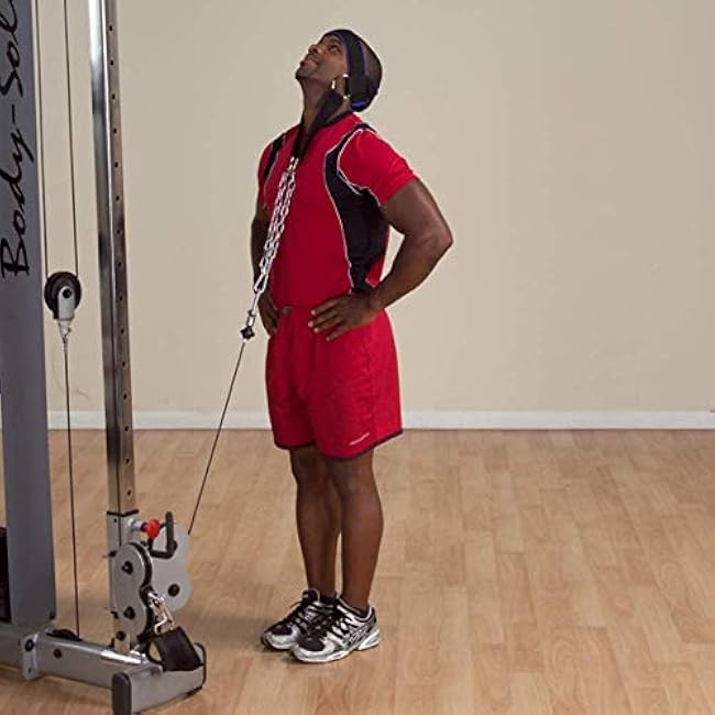 Padded Neck Training Head Harness with Chain Weight Lifting Chin & Head Neck Exerciser Straps Gym Bodbuilding Equipment for Stronger Neck