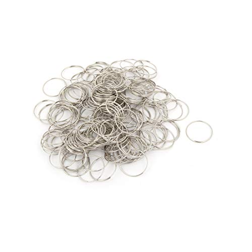Aexit 200pcs 20mm Lighting fixtures and controls Outer Diameter Chandelier Connector Steel Ring O-ring Chromium Tone