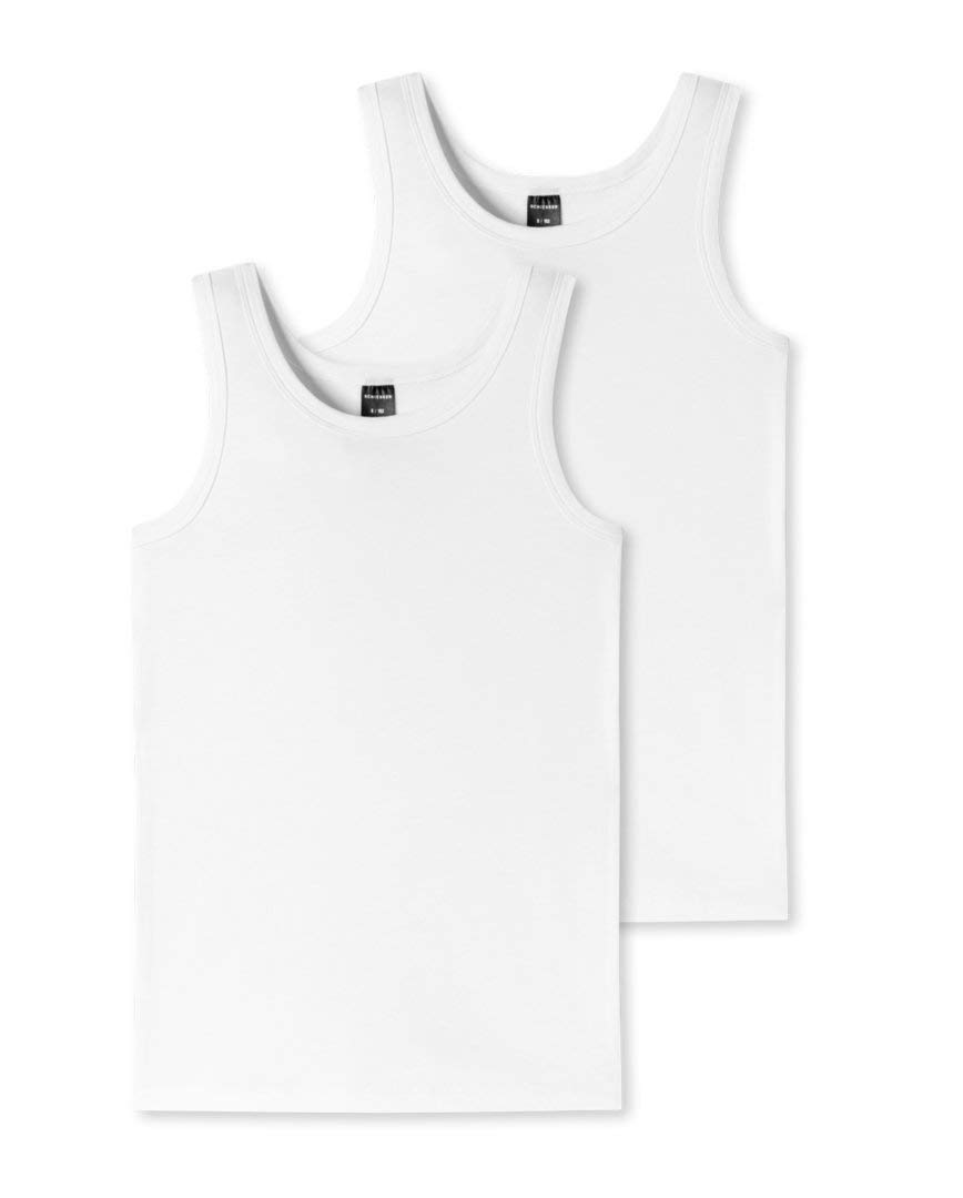 Schiesser 173538 Lot de 4 maillots de corps 95/5 - Blanc - 16 ans