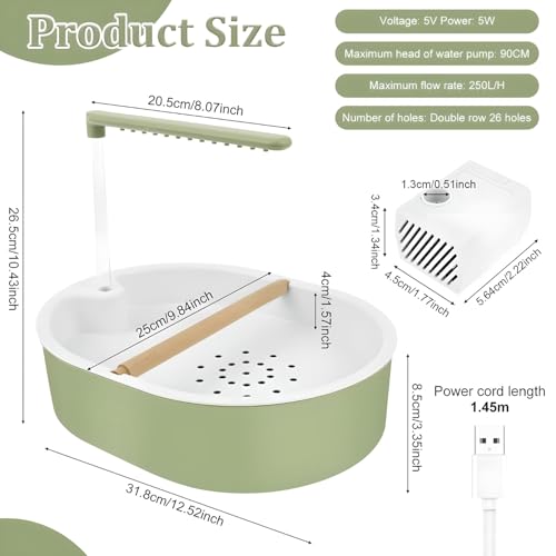 Bomba de agua ajustable en esta ducha automática para pájaros 8