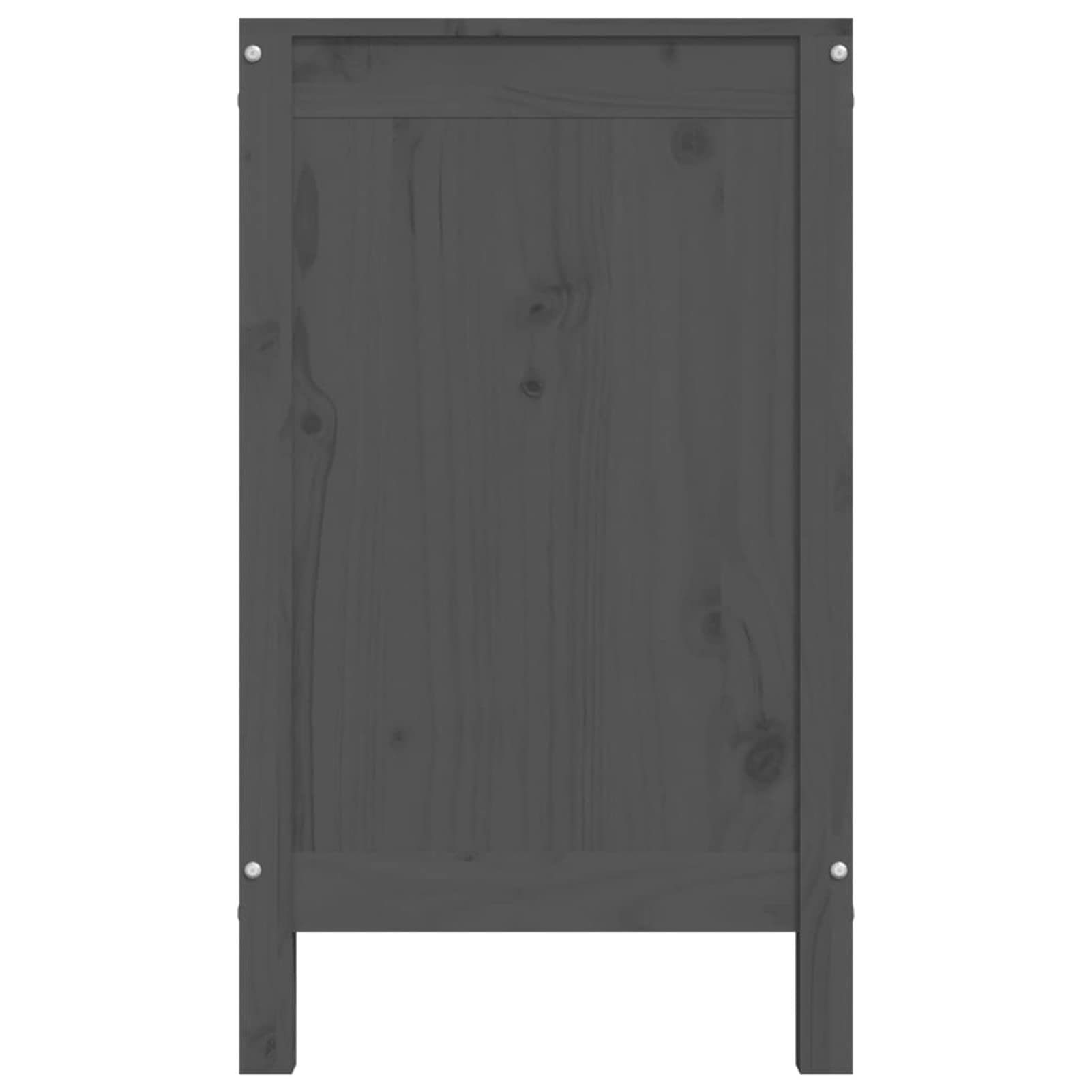 Homgoday Caja para la colada gris 88,5 x 44 x 76 cm madera maciza de pino, muebles, baúles y baúles, contenedor de jardín, porta herramientas de jardín, puf de exterior, baúl de exterior