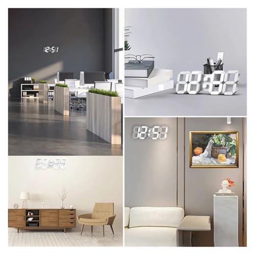 Horloge numérique 3D LED multifonctionnelle avec prise USB murale