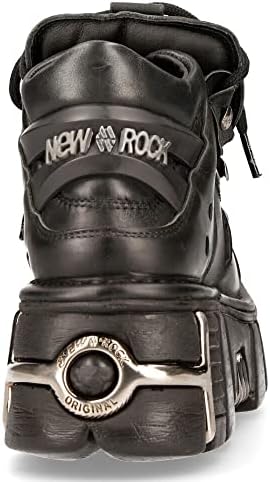 New Rock 106 S1 Women's Goth Punk Black Metallic Platform Fashion Ankle Boots 4 | Image 6