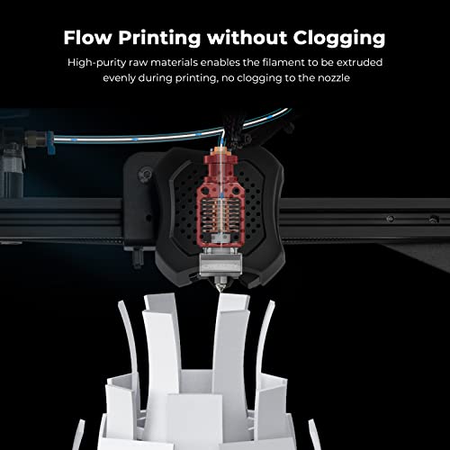 Image of Creality PLA Filament 1.75mm, Tough and Durable 3D Printer Filament with + /-0.02mm Accuracy, Smooth Printing 1KG Spool, White