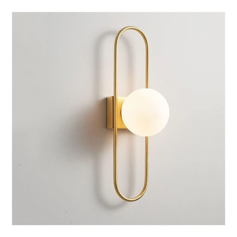 SMCCYYSD Wall Lamp, Hanging Lamp Creative Lamps,H65 All Copper Sconce Light Glass Ball G9 Indoor Decoration Lamps Suitable for Bedroom Stairway Corridor