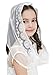 Flowergirl Lace Veil Floral Edge Headband Soft Lace Headwrap F06 (Ivory Wrap)