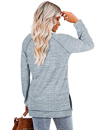 Image of Aokosor Womens Sweaters Long Sleeve Shirts Lightweight Side Split Tunic Tops for Leggings Trending Now 2023