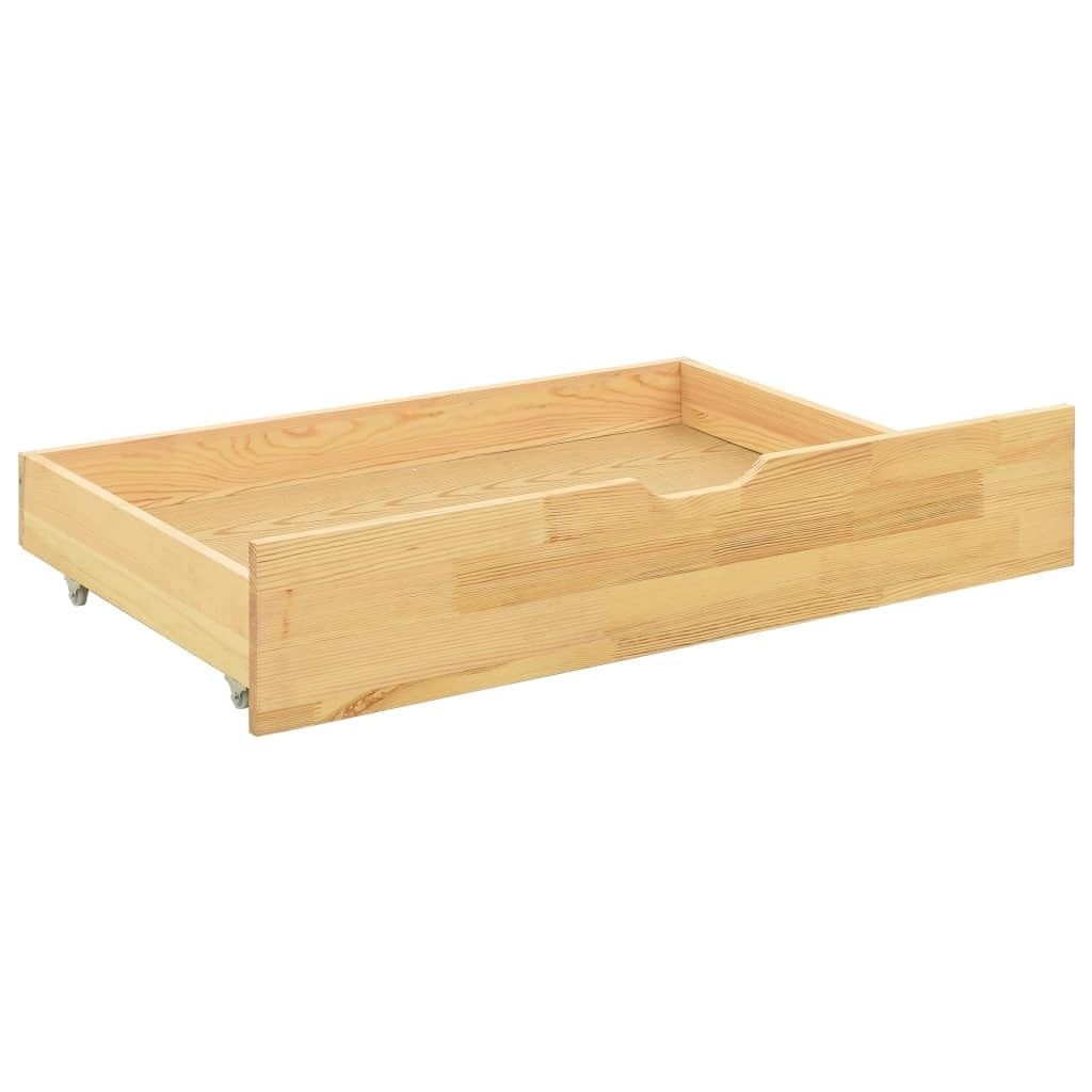 vidaXL Cadre de lit avec 2 tiroirs Bois de pin Massif 90x200 cm