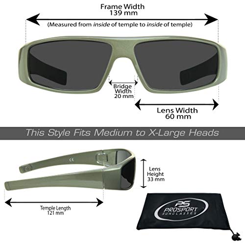 Image of proSPORT FULL LENS READING Sunglasses Wrap Around Sun Readers Rectangular Men Large Fit +100 to - NOT BIFOCAL