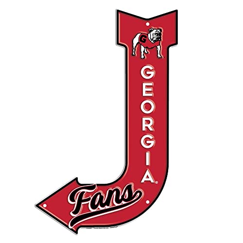 Hangtime UGA Univesity of Georgia Garage Sign, Vintage Metal Collegiata Wall Art Decor, 11.5 in. x 17.5 in, Fan gear