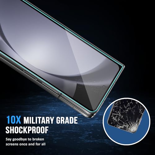 Image of ArmourPro Tempered Glass for Samsung Galaxy Z Fold 5-9H Anti Scratch Screen Protector, Edge to Edge Coverage, HD Clarity, Smooth Touch, Case Friendly | Black, Pack of 2