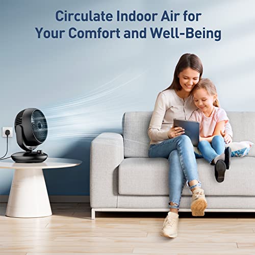 Air Circulator Desk Fan, 22 dB Quiet Fans Cooling for Bedrooms and Office, Efficient Cooling & Circulation, Powerful Airflow Table Oscillating Fan with 3 Speed, 90° Adjustable Tilt, 70° Wide-Angle