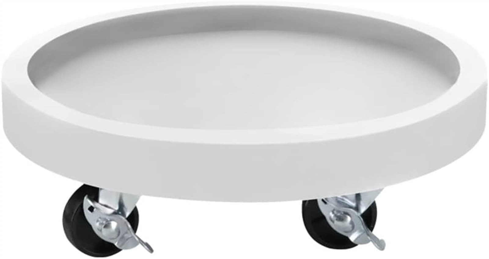 OLSKFUH Rolling Plant Caddy With Wheels, Indoor Outdoor Planter Tray, Flower Pot Trolley With Brake, 40Cm Diameter For Easy Movement,White-50cm/19.68In