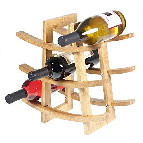 Lipper International 8306 Bamboo Wood 9-Bottle Wine Rack, 12-5/8" x 7" x 13-1/8" - Thumbnail 3