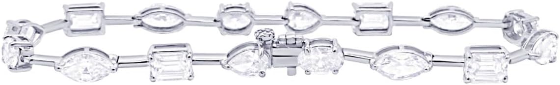 Houston Diamond District 2 to 28 Carat Lab Grown Diamond Classic Tennis Bracelet 4-Prong Setting for Women (E-F Color, VS2-SI1 Clarity)