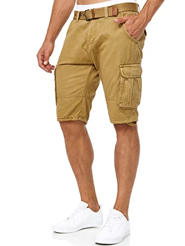 Indicode Herren Monroe Cargo Cargo-Shorts inkl. Gürtel | Bermuda Männer...