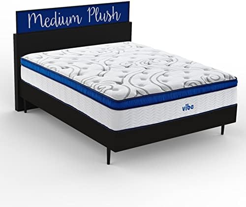 Vibe Quilted Hybrid Mattress, 12-Inch Innerspring and Pillow Top Gel Memory Foam Mattress, CertiPUR-US Certified Bed in a Box, King
